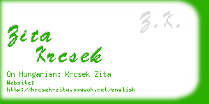 zita krcsek business card